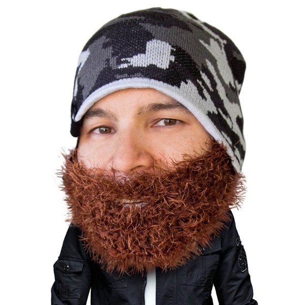 Beard Head - The Original Bushy Maverick Knit Beard Beanie - Brown - CX11QH7FTWV