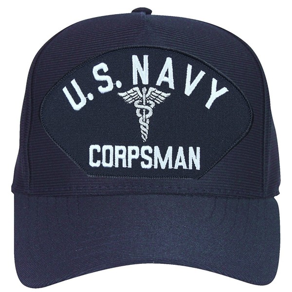 U.S. Navy Corpsman with Caduceus Baseball Cap. Navy Blue. Made in USA - CA12O9RHYDC