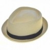 Angela & William Upturn Straw Fedora Diamond Crown 57cm Natural - CQ11JFU2XML