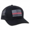 Thin Red Line American Flag Flexfit Hat - Mesh Snapback Trucker Style - CJ12FWSH01X