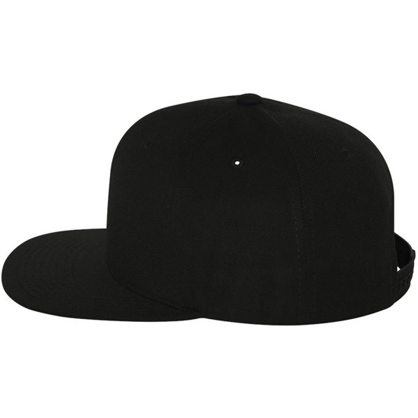 Original Yupoong Pro-Style Wool Blend Snapback Snap Back Blank Hat Baseball Cap 6098M - Black - CZ1181RMR7P