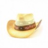 NYFASHION101 2-Toned Cowboy/Cowgirl Paper Woven Hat w/ Elegant Design Band - C311KRQS12N