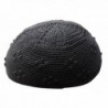 Large Black Crochet Knot Design Moslem Islamic Kufi Hat Taqiyah Skull Cap Kofiah - CS11ENKB50J