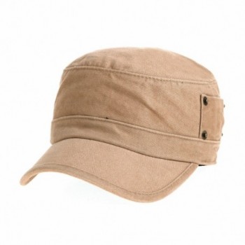 WITHMOONS Cadet Cap Cotton Vintage Hat Side Revets NC4731 - Beige - C8183ATHHOE