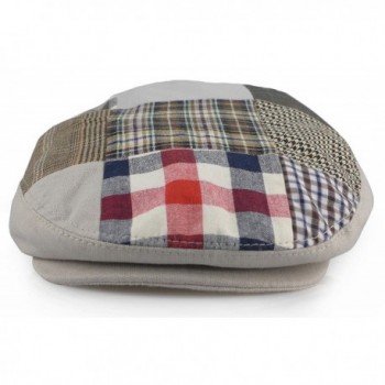 Men's Patchwork Multi Pattern Cotton Newsboy Ivy Cap Gatsby Snap Front Hat - Brown - CI17YXKHKCX