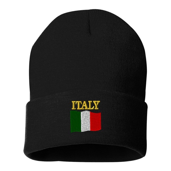 ITALY COUNTRY FLAG Custom Personalized Embroidery Embroidered Beanie - Black - CV186T9UWL9