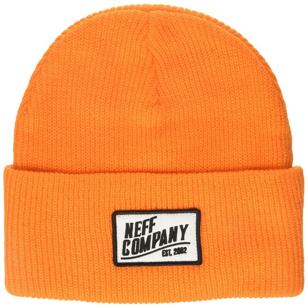 NEFF Men's Station Knit Fold Beanies - Orange - CF182EHKZ6Y