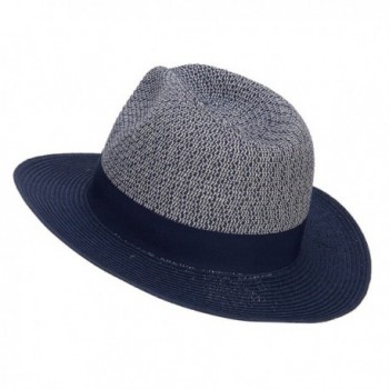 Two Tone Herringbone Panama Hat