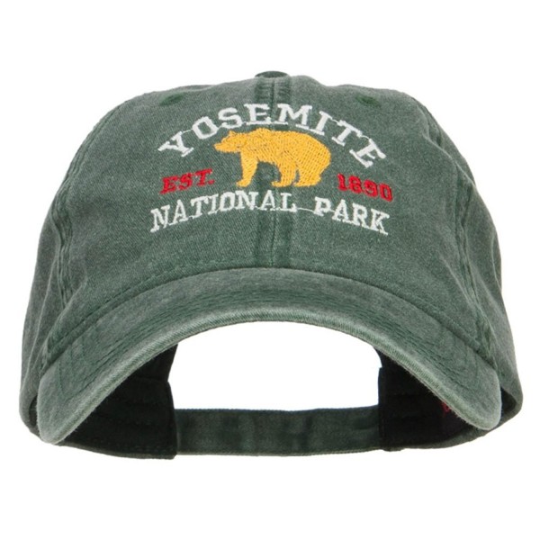Yosemite National Park Embroidered Washed Cap - Dk Green - CA17YZ8SC99