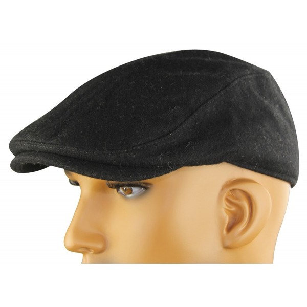 MINAKOLIFE Mens Womens Soft Wool Newsboy Hat Flat Cap Ivy Stretch Driver Hunting Hat - Black - CY123E9O4EX