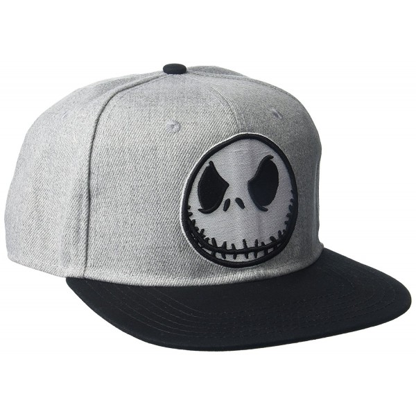 Disney Jack Skellington Baseball Cap- Flat Brim - Hthr Gry - CV185DLM062