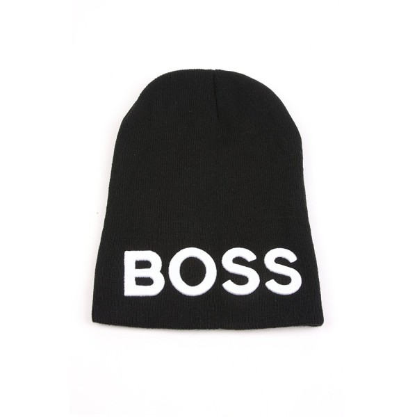 Pop Fashionwear Unisex Warm Acrylic "BOSS" Beanie Skull Hat 352HB - C611GSJD8NF