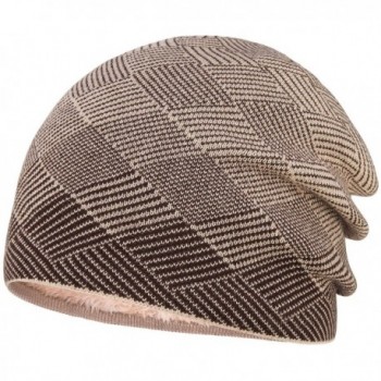 Bodvera Beanie Winter Warm Slouchy Knit Hats For Men/Women-Skull Cap - Coffee - CZ188ZDRK8A