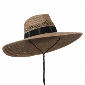 Designed Band Wide Brim Straw