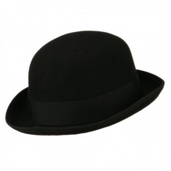 Mens Felt Bowler Ribbon Trim in Men's Fedoras