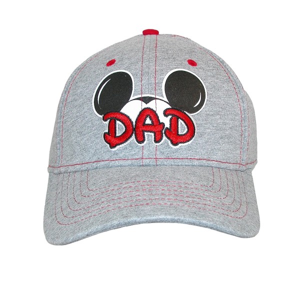 Disney Men's Cotton Mickey Mouse Dad Fan Baseball Cap - Gray - CU17YEZ5Y5K