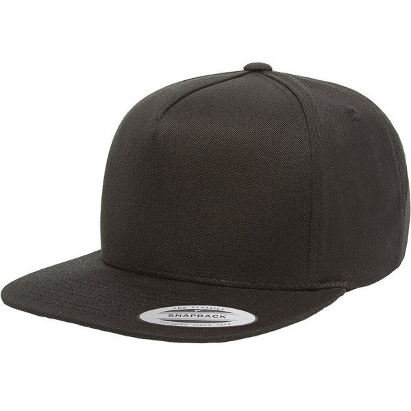 5 Panel Classic Snapback Cap - Many Colors Available - Black - CO11H5HM713