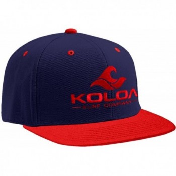 Koloa Surf Classic Snapback Hats with Embroidered Logo in 16 Colors - Red-navy With Red Logo - CN12JSX17HV