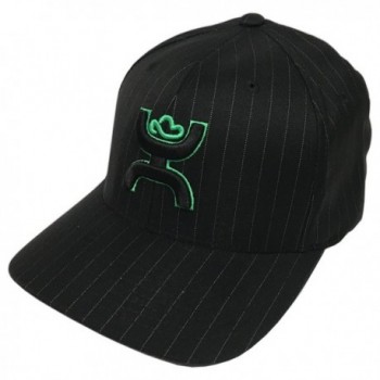 HOOey Brand Hammer Pin Pinstripe Black/Green Flexfit Hat - L/XL - CV1895ULOY7