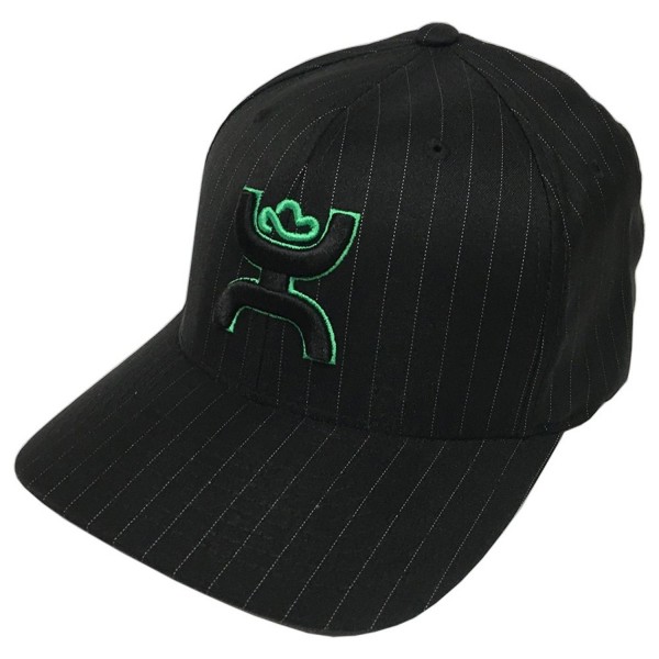 HOOey Brand Hammer Pin Pinstripe Black/Green Flexfit Hat - L/XL - CV1895ULOY7