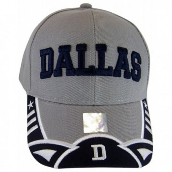 BVE Sports Novelties Dallas Texas Men's Stars & Stripes Adjustable Baseball Cap - Script Gray/Navy - C0182KQQNA0