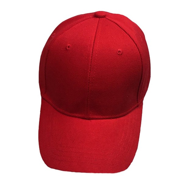 Baseball Cap Blank Solid Color Velcro Closure Adjustable Plain Hat (All Color) - Red - C512IR0LHY9