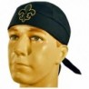 Fleur De Lis Bandana Skull Cap Made in America Headwrap Black and Gold - C317Z4MOCS9