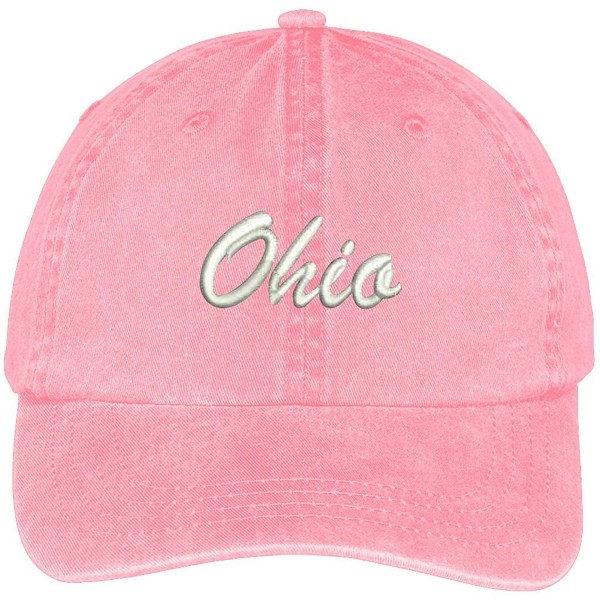 Trendy Apparel Shop Ohio State Embroidered Low Profile Adjustable Cotton Cap - Pink - C912IZJW2WN