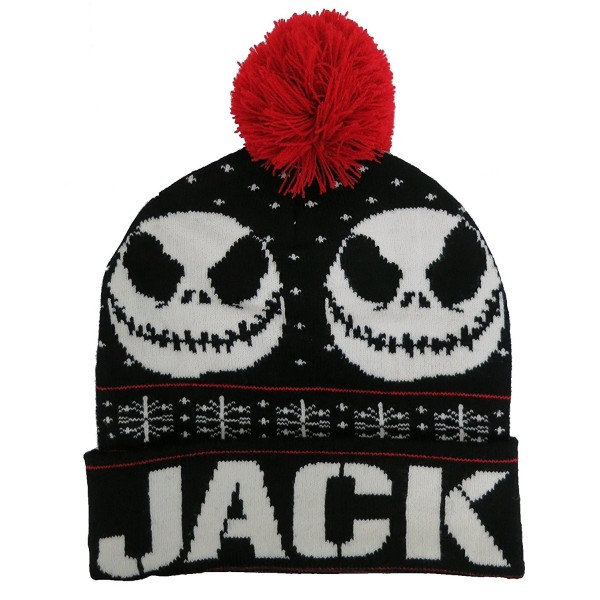 Nightmare Before Christmas Jack Skellington Black Men's Beanie Hat [4013] - CV12MC0LNQ7