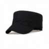 Fasbys Cotton Flat Top Peaked Baseball Twill Army Millitary Corps Hat Cap Visor - Black - CJ12NYOUPCE