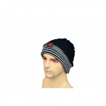 MATCH MUCH Beanie Hat Knitted Hat Slouchy Baggy Hat For Winter - Two-sided Black - C912N2VZ54N