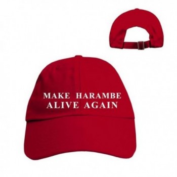Beged Make Harambe Alive Again Funny Parody Trump Hat 2016/Harambe Gorilla Election Cap - Red W/Wht Thread - CX12N0BEFVP