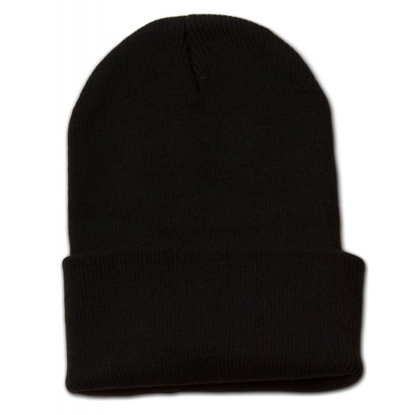 Blank Long Cuff Winter Beanie - Black - CD112ICNURP