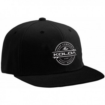 Koloa Surf Premium Embroidered Thruster Logo Snap-Back Hat - Black With White Embroidered Logo - C512L6A4HHF