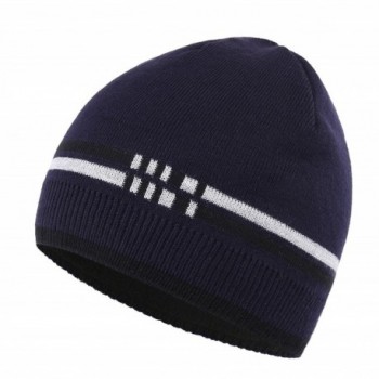 Connectyle Men's Daily Warm Winter Hats Thick Knit Beanie Cap With Lining Skull Cap - Navy Blue - CN12N26S58E