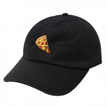 City Hunter C104 Pepperoni Pizza Cotton Baseball Dad Caps 14 Colors - Black - CO12LLUVUCV