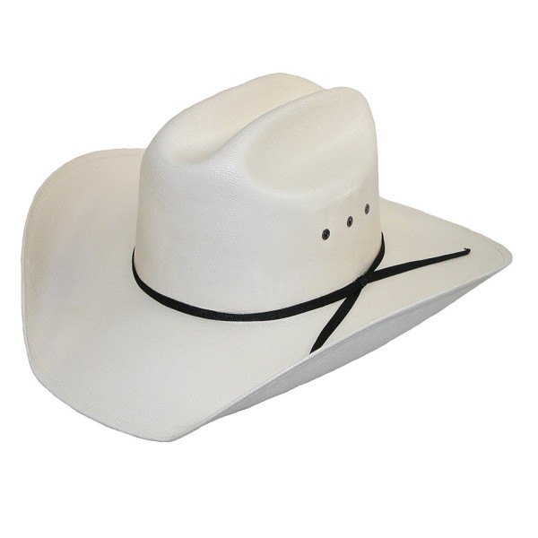 CTM Men's White Canvas Cowboy Western Hat - White - CI11OZB9JXB
