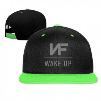 Adjustable NF Wake Up Logo Street Hip-Hop Cap - Green - C512N4YYPSL