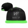 Adjustable NF Wake Up Logo Street Hip-Hop Cap - Green - C512N4YYPSL