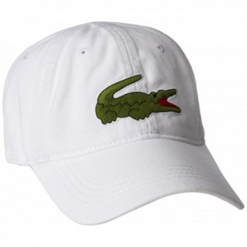 Lacoste Men's Gabardine Cap with Large Crocodile - White - CF11SDNWGP5