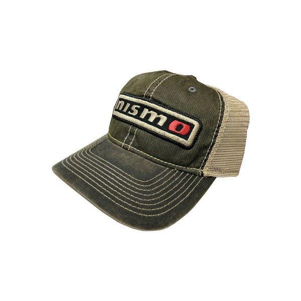 Vintage Nismo T-Stained Mesh Snapback Cap - Tan Lettering/Black Border - CW12NYZM57B