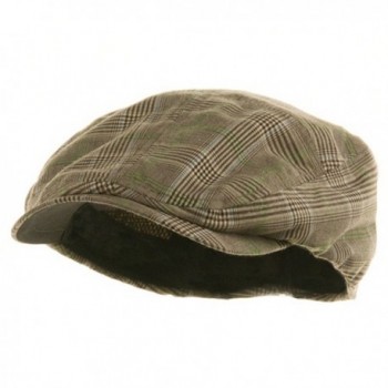 MG Men's Plaid Ivy Newsboy Cap Hat - Brown - CL114F41LZ7