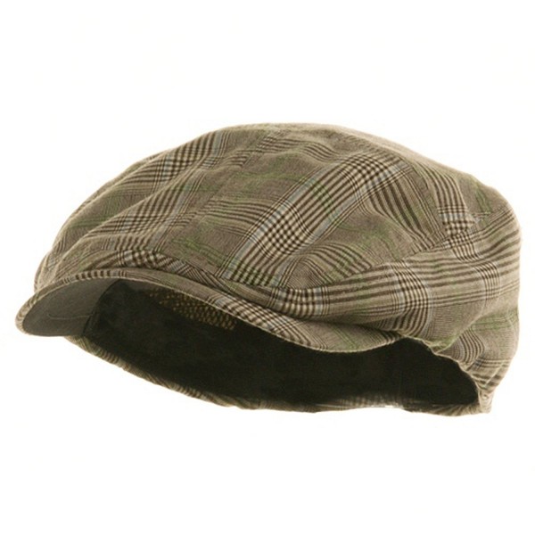 Mens Plaid Ivy Newsboy Cap Hat Brown Cl114f41lz7