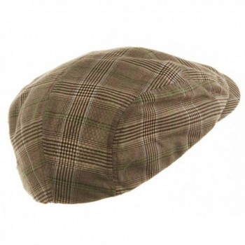 MG Plaid Newsboy Brown Large in Men's Newsboy Caps