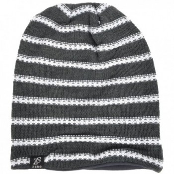 VECRY Slouchy Beanie Crochet Stripe Grey