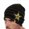 Rockstar Energy Drink Men's One Industries Stripes Beanie Hat Cap - Black - CN128UYXEV1