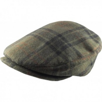 Chaos Brothers Men's Retro Style Flat Cap - Green Plaid - CQ11H058G2T