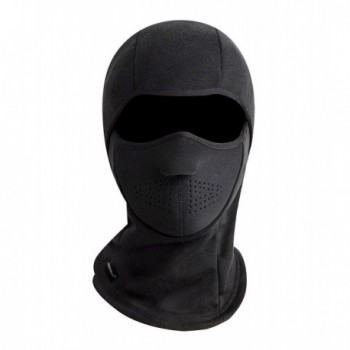 Zerdocean Winter Windproof Fleece Thermal Full Face Motorcycle Ski Mask Balaclava - Black - CZ12O1RLFPB