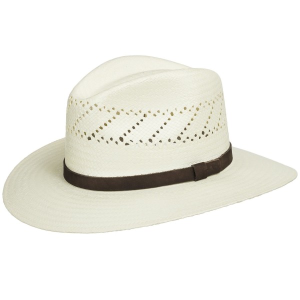 HAVANA Fedora Vented Panama Outback Straw Hat Ultrafino - Natural - C1114VVAW2L