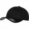 Flexfit Black Wooly Combed Stretchable Fitted Cap Kappe Baseballcap Basecap - Black - C611JK8OGRN